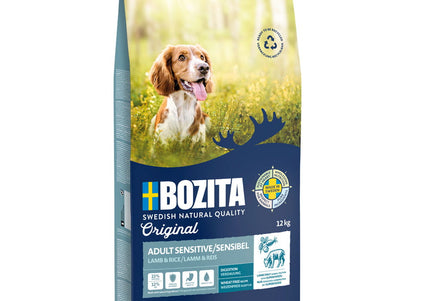 Bozita Original Sensitive Digestion Dry Dog Food – Complete Formula, 12kg, Gentle on Stomach