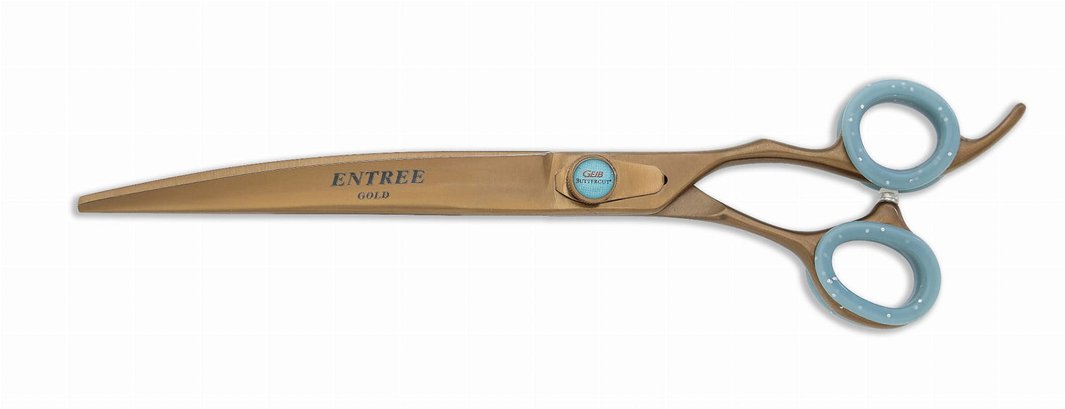 Geib Entree Gold 8.5 Inch Curved Grooming Scissors – Precision Stainless Steel, Ergonomic Design