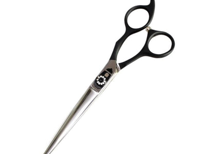 Jargem 7.5 Inch Straight Grooming Scissors – Black Handle, Precision Cutting