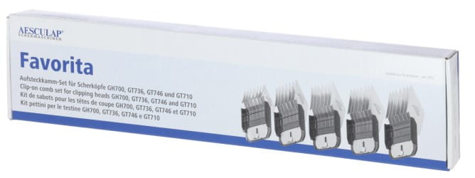 Aesculap Stainless Steel Attachment Set – 5-Piece Durable Guide Combs for Favorita Blades