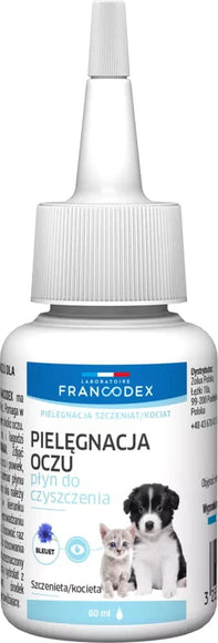 Francodex Gentle Eye Wash – Mild Cleansing Solution, 60ml, Safe for Young Pets