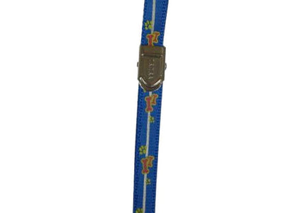 Trim Nylon Grooming Leash – Blue with Paw and Ankle Print, 10mm x 58cm, Durable Design