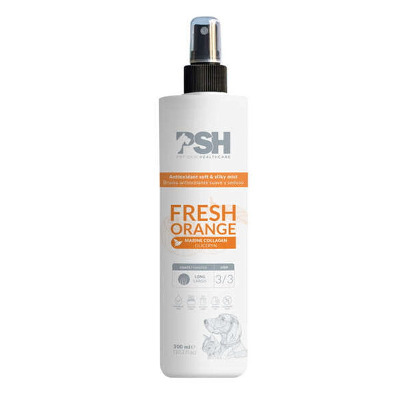 PSH Fresh Orange Mist – Collagen-Infused Lotion Spray, 300ml, Nourishes Long Hair