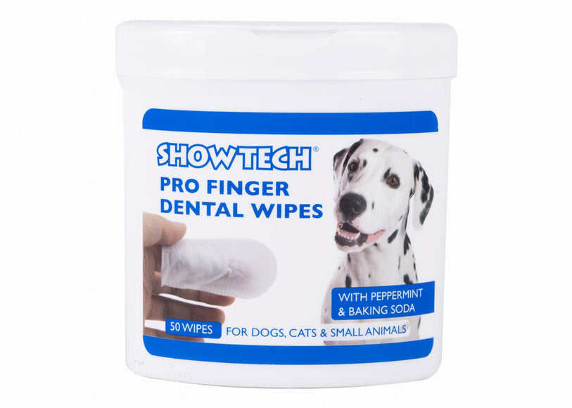 Show Tech Pro Finger Dental Wipes – Tooth Cleaning Thimbles, Convenient Pack of 50