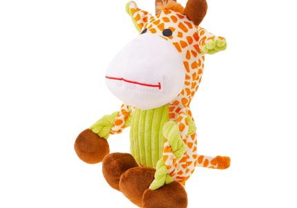 RecoFun Fluffy Giraffe Plush Toy – Soft Animal Mascot with Built-In Squeaker