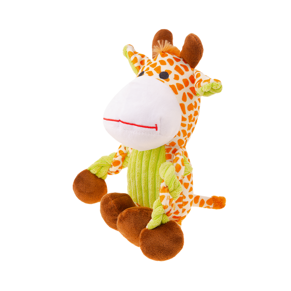 RecoFun Fluffy Giraffe Plush Toy – Soft Animal Mascot with Built-In Squeaker