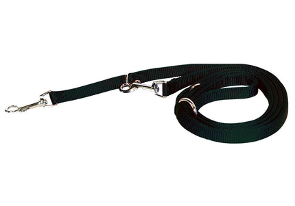 Hamilton Double Thick Euro Leash – 19mm Reversible Nylon, 6-in-1 Adjustable, Black