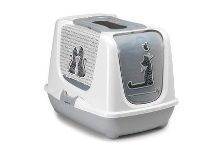 Con Amore Large Cat Litter Box – Lockable High-Sided Design with Easy-Clean Base