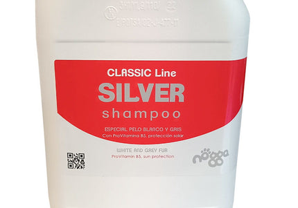 Nogga Classic Line Silver Shampoo – Color-Intensifying Formula for White, Black, and Gray Coats, 5L