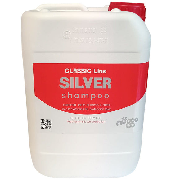 Nogga Classic Line Silver Shampoo – Color-Intensifying Formula for White, Black, and Gray Coats, 5L