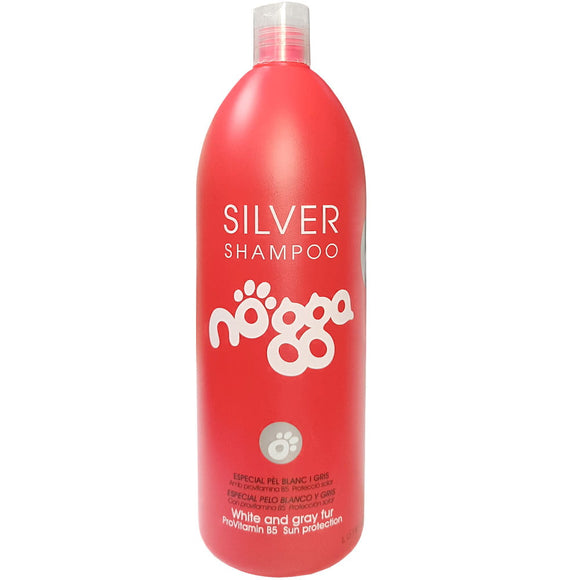 Nogga Classic Line Silver Shampoo – Color-Intensifying Formula for White, Black, and Gray Coats, 1L