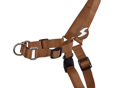 Dashi Solid Front Harness Brown – Norwegian Style No-Pull Dog Harness, Large, Durable Design