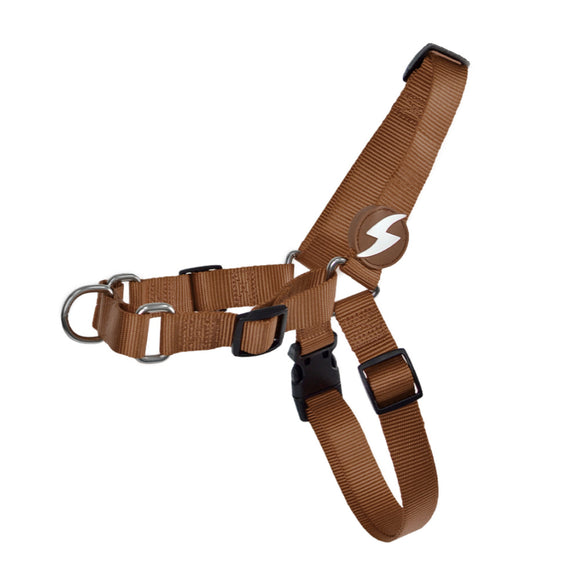 Dashi Solid Front Harness Brown – Norwegian Style No-Pull Dog Harness, Large, Durable Design