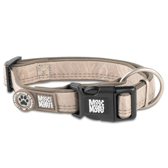 Max&Molly GOTCHA! Smart ID Matrix 2.0 Collar – Sand Beige, Medium, QR Tag Security