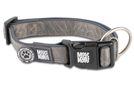 Max&Molly GOTCHA! Smart ID Matrix 2.0 Collar Stone – Gray QR ID Dog Collar, Medium Size