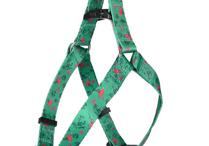 Flamingo Step&Go Samar Green Harness – XS Nylon Step-In Design with Leaf Pattern