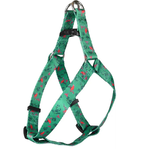 Flamingo Step&Go Samar Green Harness – XS Nylon Step-In Design with Leaf Pattern