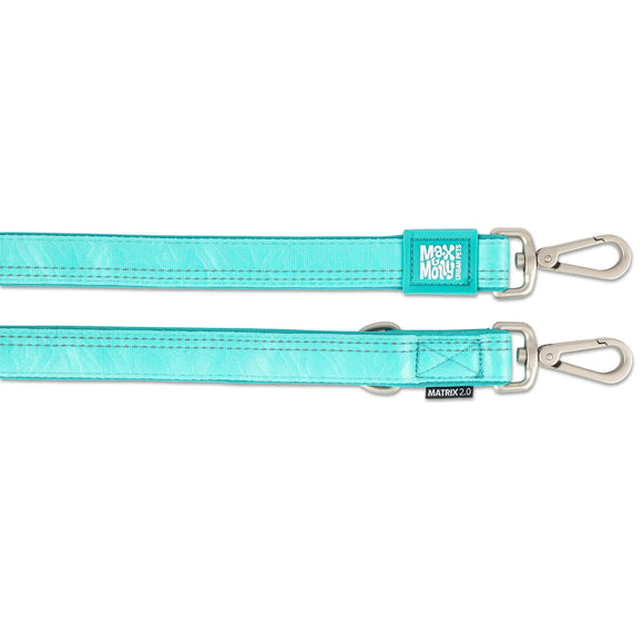 Max&Molly Matrix 2.0 Multi-Function Leash – Reflective, Detachable, Turquoise, Large Size