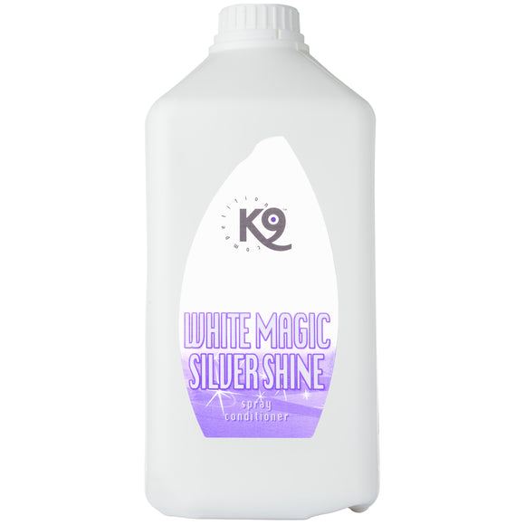 K9 White Magic Silver Shine Spray – Multi-Purpose Coat Conditioner, Enhances White and Silver, 2.7L