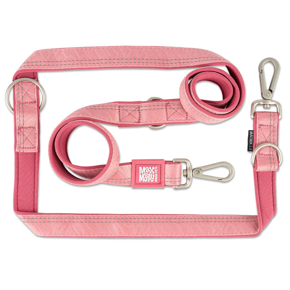 Max&Molly Matrix 2.0 Multi-Function Leash – Detachable, Reflective, Pastel Pink, Large Size