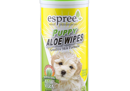 Espree Puppy Aloe Wipes – Gentle Cleansing Wipes with Aloe, 50 Pack, Hypoallergenic Formula