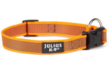 Julius K9 Color & Grey Collar 2cm – Durable Adjustable Dog Collar, Black Nylon
