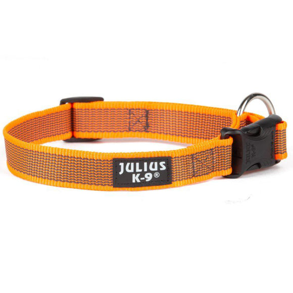 Julius K9 Color & Grey Collar 2cm – Durable Adjustable Dog Collar, Black Nylon
