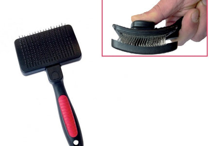 Ideal Dog Self-Cleaning Poodle Brush – Small Size, Ergonomic Handle, Easy Hair Removal