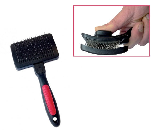Ideal Dog Self-Cleaning Poodle Brush – Small Size, Ergonomic Handle, Easy Hair Removal