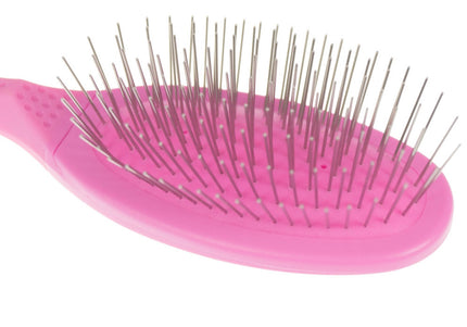 Madan Small Pin Brush – Ergonomic Handle, 22mm Medium-Soft Metal Pins, Sky Blue