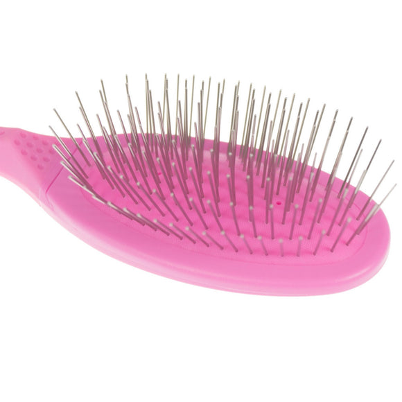 Madan Small Pin Brush – Ergonomic Handle, 22mm Medium-Soft Metal Pins, Sky Blue