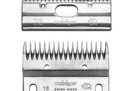 Heiniger 18/23 Horse Clipper Blade Set – Heavy-Duty Steel, 2-4mm Cut for Tough Coats