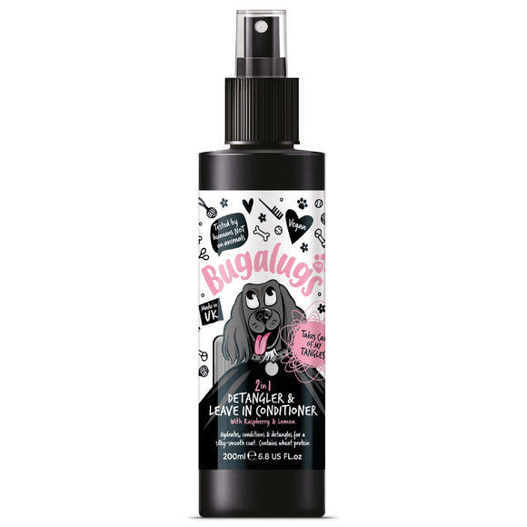 Bugalugs 2in1 Detangler & Leave In Conditioner 200ml – Raspberry Lemon Scent, Nourishing Formula