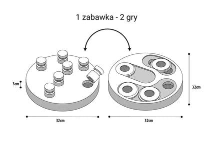 Flamingo Braintrain Penny 2in1 Double-Sided Puzzle Toy – Interactive Enrichment, 32cm