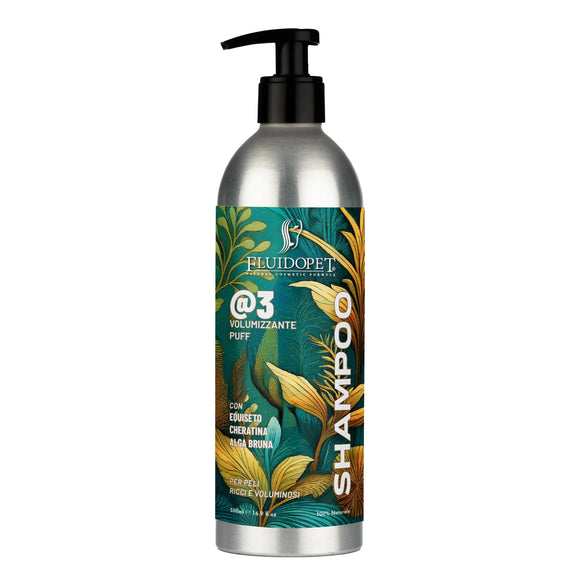 FluidoPet EcoPet @3 Volumizing Shampoo – Concentrated 1:20 Formula, 500ml, Enhances Coat Volume