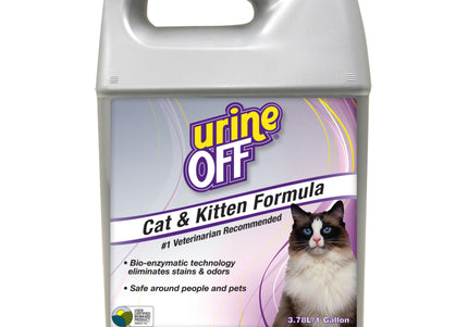 Urine Off Cat & Kitten Formula – Advanced Urine Stain and Odor Remover, 3.8L Bottle