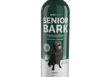 Bark2Basics Senior Bark Shampoo – Soothing Antibacterial Formula, 473ml, Gentle Care for Aging Coats