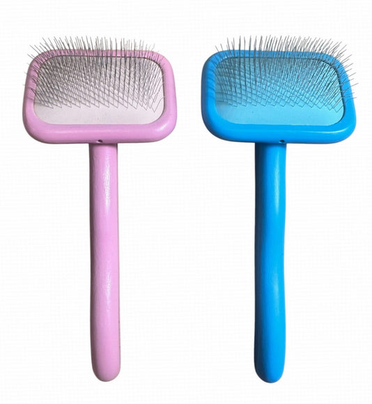 Easy Brush Small Slicker Brush – Compact Dual-Color Design with Gentle Bristles
