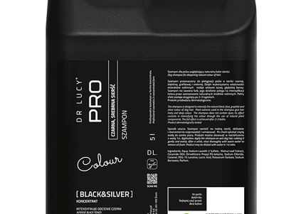 Dr. Lucy Pro Black & Silver Shampoo – Color-Enhancing Formula for Dark Coats, 5L with Pump