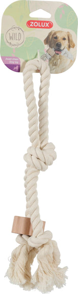 Zolux WILD Rope Toy – Durable Tug Design with Handle and Wooden Disc, 33cm