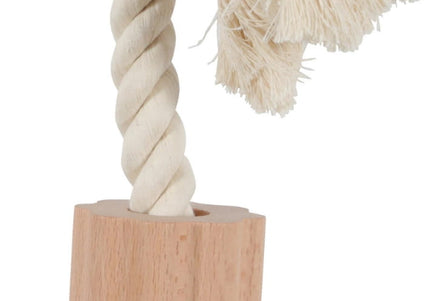 Zolux Wild Rope Toy – 2-Knot Durable Tug with Wooden Disc, 34cm Length