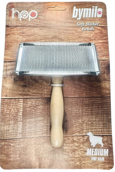 Bymilo Medium Soft Slicker Brush – Gentle Bristles, Ergonomic Handle for Comfortable Grooming