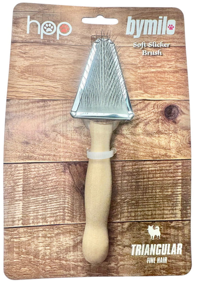 Bymilo Triangular Soft Slicker Brush – Gentle Flexible Grooming Tool with Soft Bristles