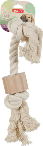 Zolux Wild Giant Rope Toy – Durable 45cm Play Rope with Wooden Disc Attachment