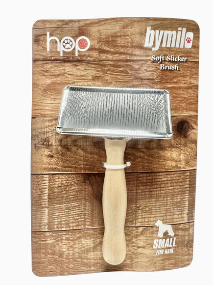 Bymilo Small Soft Slicker Brush – Gentle Bristles, Compact Design for Delicate Coats