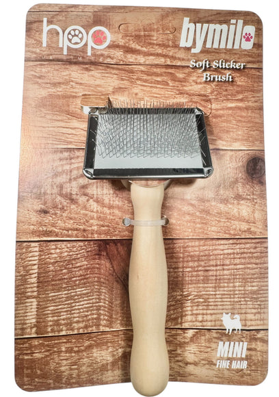 Bymilo Mini Soft Slicker Brush – Gentle Poodle Brush with Flexible Bristles, Compact Size