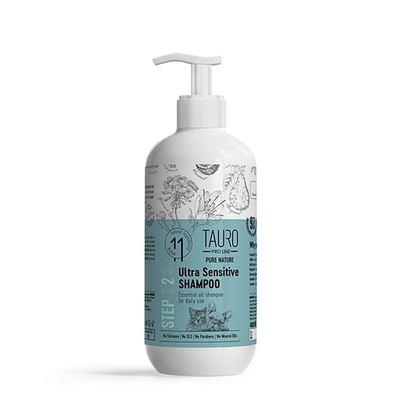 Tauro Pro Line Pure Nature Ultra Sensitive Shampoo – Ultra-Gentle Formula with Essential Oils, 400ml