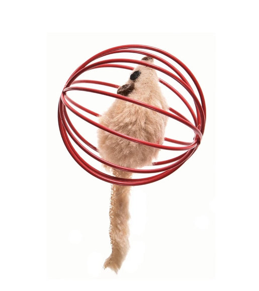 Record Mouse in Ball Cat Toy – Interactive Rolling Play Ball with Plush Mouse Inside