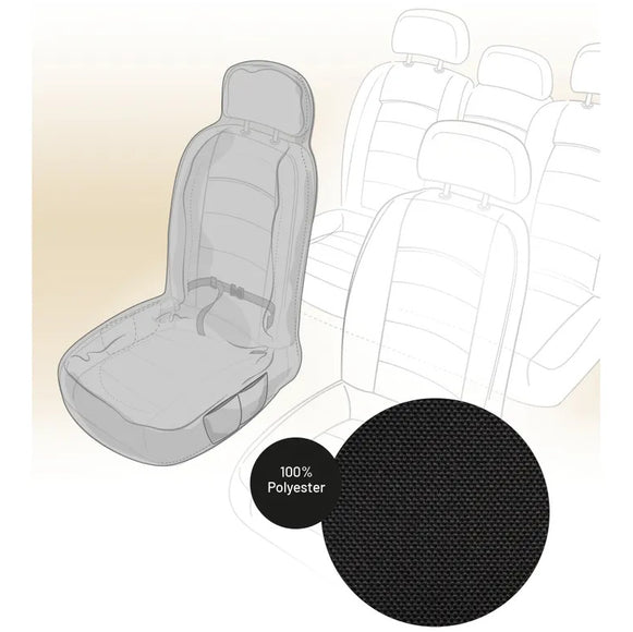 Flamingo Oslo Black Car Seat Cover 70x135cm – Waterproof Front Seat Protector, Durable Design