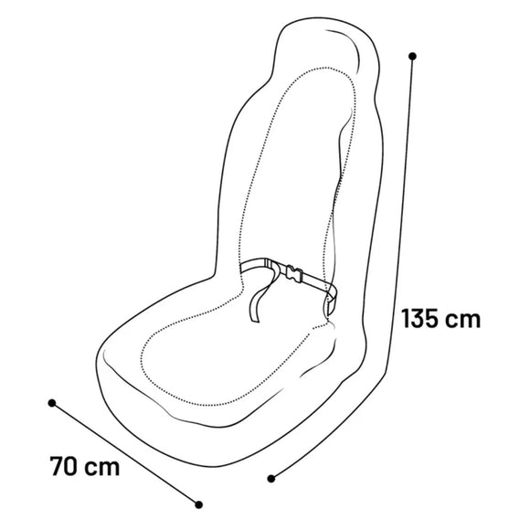 Flamingo Oslo Black Car Seat Cover 70x135cm – Waterproof Front Seat Protector, Durable Design
